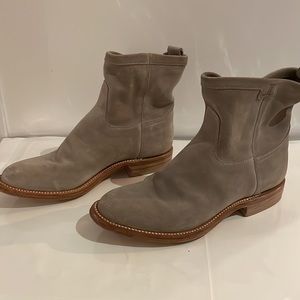 Grey suede Lucchese ankle booties